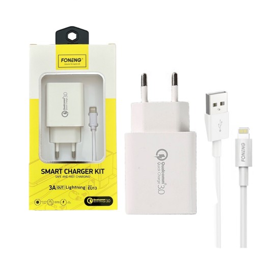 Foneng Fast Charger EU13 with Lightning Cable 1USB 3A White